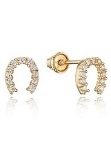 captivating teensy horseshoe gold baby earrings